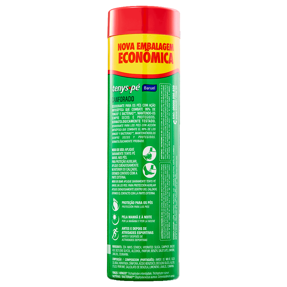 Talco Desodorante para os Pés Pó Canforado 130g