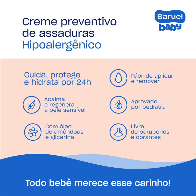 Creme Preventivo de Assaduras Baruel Baby - Benefícios