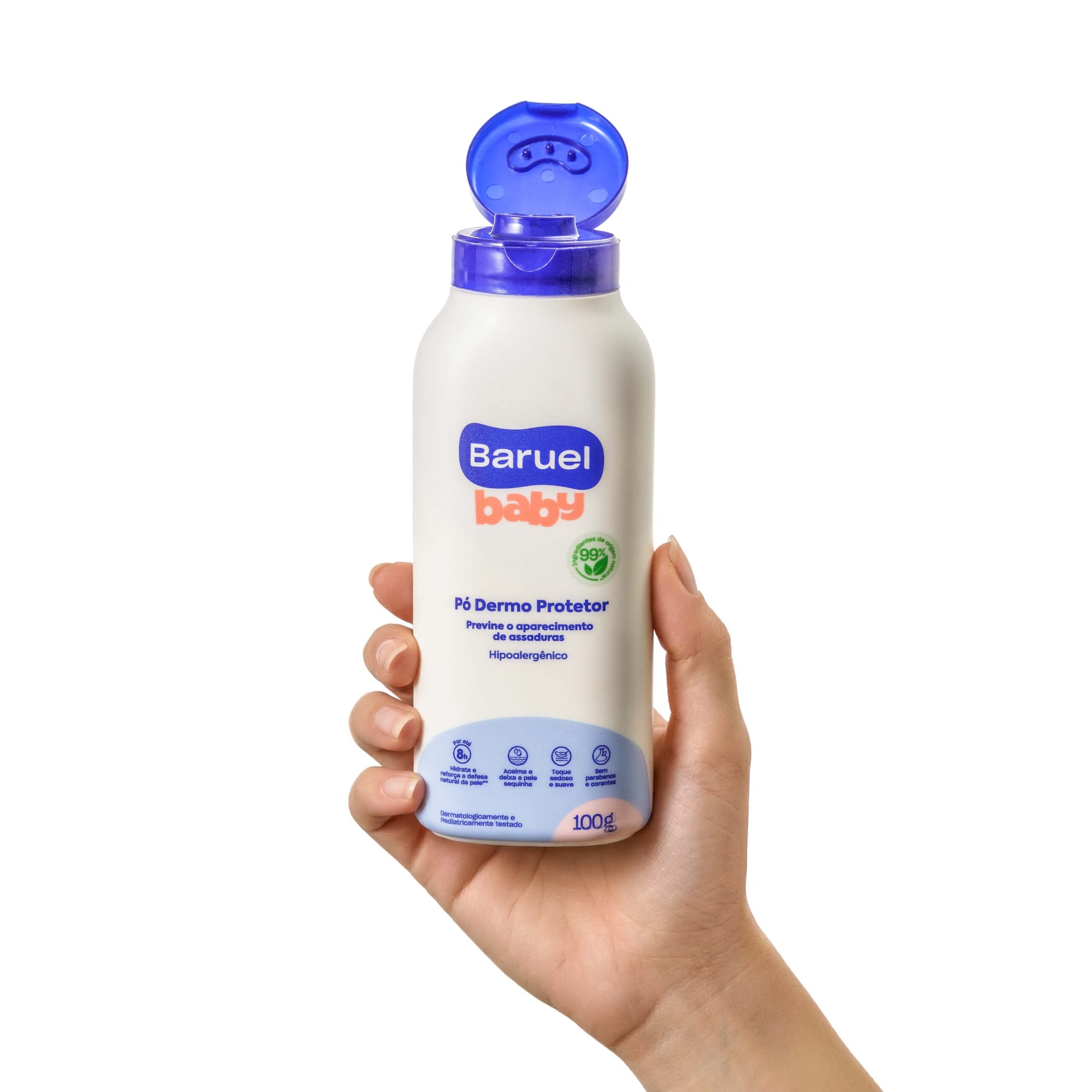 Talco Dermo Protector 100g Baruel Baby - mão