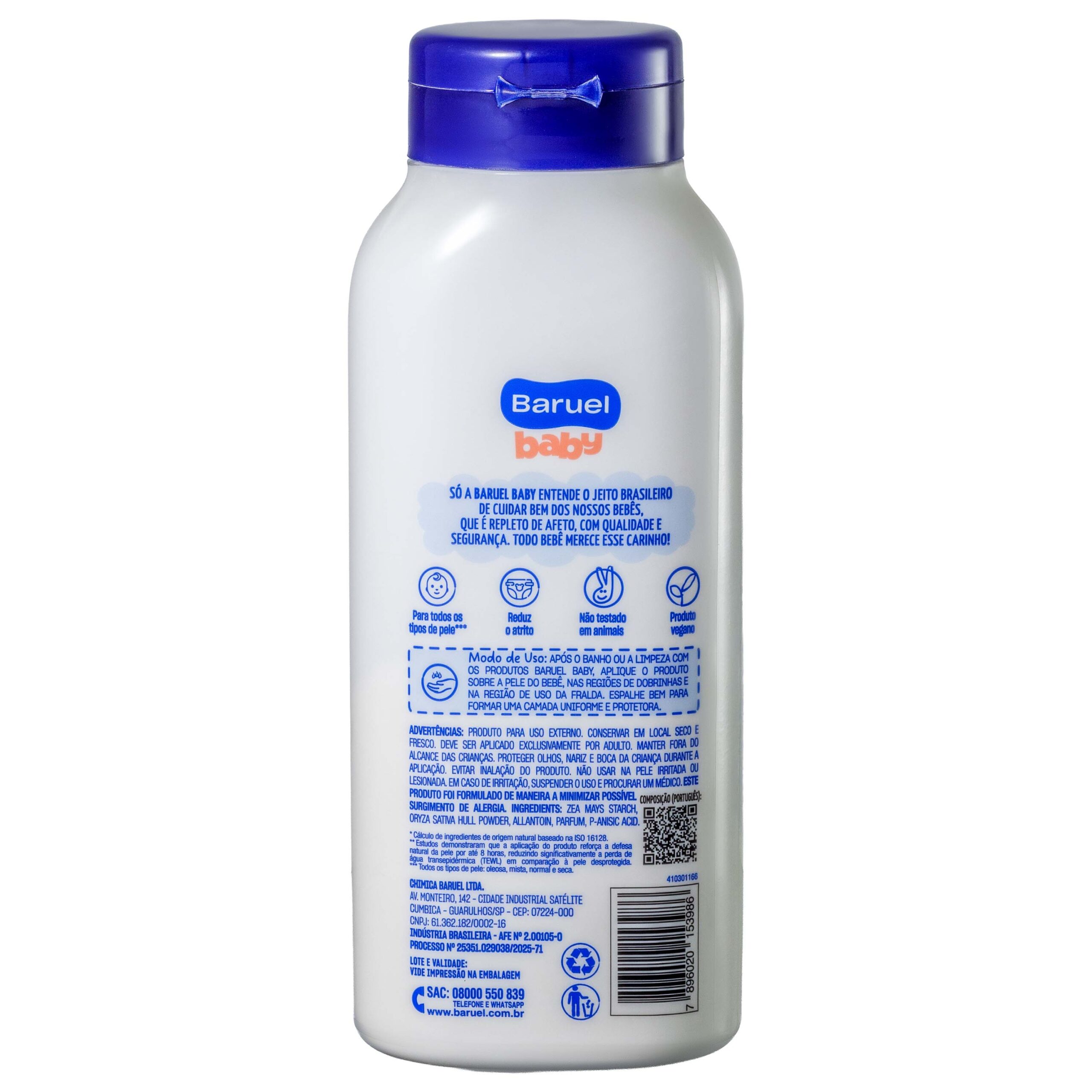 Talco Dermo Protector 100g Baruel Baby - verso