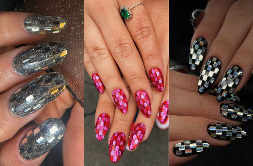 Disco Ball Nails: tendência leva brilho das pistas para as unhas